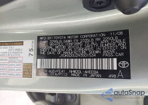 2009 Toyota Prius z USA, uszkodzony, nr VIN JTDKB20U293501534